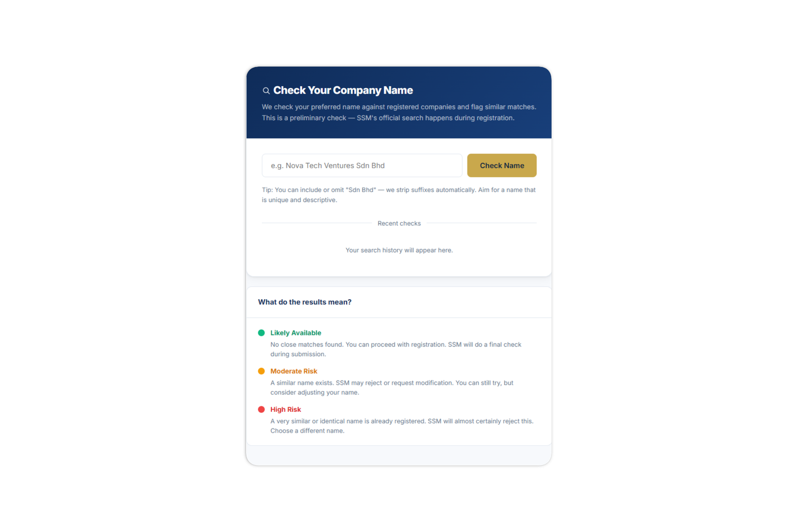 SSM company-name checker